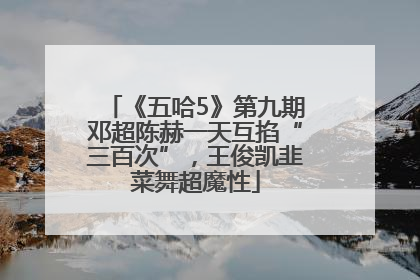 《五哈5》第九期邓超陈赫一天互掐“三百次”，王俊凯韭菜舞超魔性