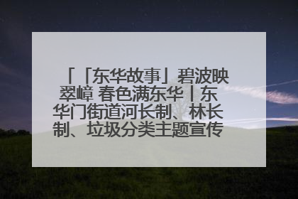 「东华故事」碧波映翠嶂 春色满东华丨东华门街道河长制、林长制、垃圾分类主题宣传如火如荼中