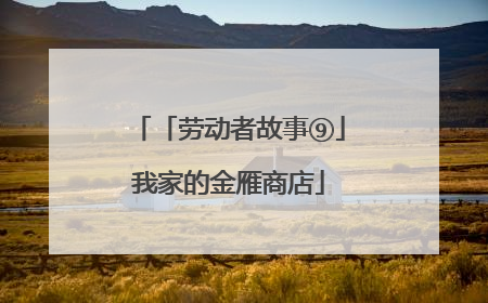 「劳动者故事⑨」我家的金雁商店