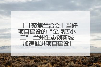 「聚焦兰洽会」当好项目建设的“金牌店小二” 兰州生态创新城加速推进项目建设