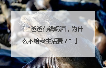 “爸爸有钱喝酒，为什么不给我生活费？”