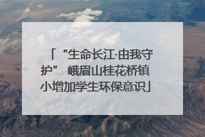 “生命长江·由我守护” 峨眉山桂花桥镇小增加学生环保意识