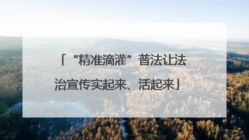 “精准滴灌”普法让法治宣传实起来、活起来