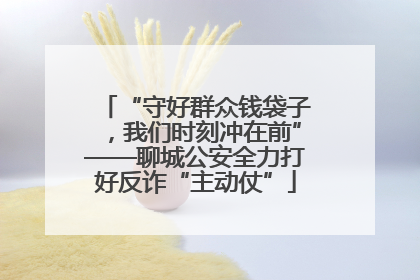 “守好群众钱袋子，我们时刻冲在前”——聊城公安全力打好反诈“主动仗”
