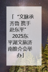 “文脉承齐鲁 携手赴东平” 2025东平湖文旅济南推介会举办