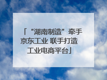 “湖南制造”牵手京东工业 联手打造工业电商平台
