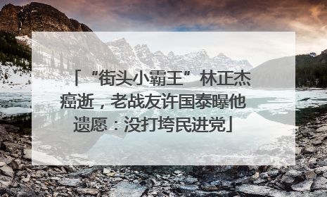 “街头小霸王”林正杰癌逝，老战友许国泰曝他遗愿：没打垮民进党