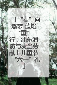 “麦”向燃梦 蓝焰 “童” 行：浦东消防与麦当劳献上儿童节“六一”礼