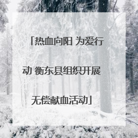 热血向阳 为爱行动 衡东县组织开展无偿献血活动