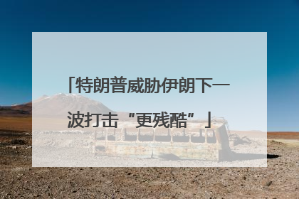 特朗普威胁伊朗下一波打击“更残酷”