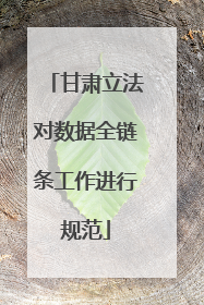 甘肃立法对数据全链条工作进行规范