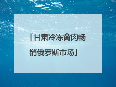 甘肃冷冻禽肉畅销俄罗斯市场