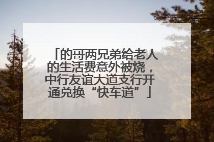 的哥两兄弟给老人的生活费意外被烧，中行友谊大道支行开通兑换“快车道”