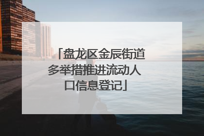 盘龙区金辰街道多举措推进流动人口信息登记