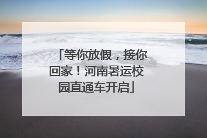 等你放假，接你回家！河南暑运校园直通车开启