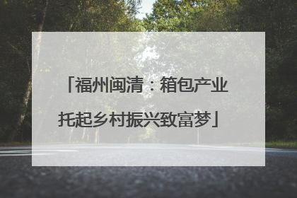 福州闽清：箱包产业托起乡村振兴致富梦