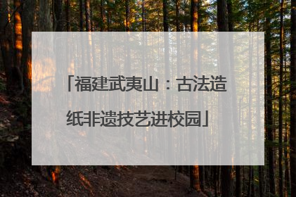 福建武夷山：古法造纸非遗技艺进校园