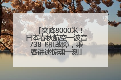 突降8000米！日本春秋航空一波音738飞机故障，乘客讲述惊魂一刻