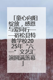 童心向阳绽放，感恩与爱同行——宿松县特教学校2025年“六一”文艺汇演圆满落幕