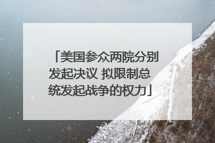 美国参众两院分别发起决议 拟限制总统发起战争的权力