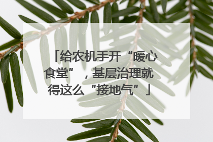 给农机手开“暖心食堂”，基层治理就得这么“接地气”