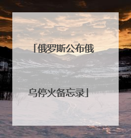 俄罗斯公布俄乌停火备忘录