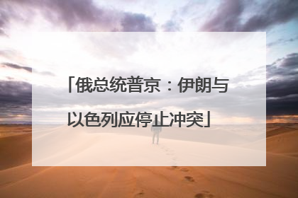 俄总统普京：伊朗与以色列应停止冲突