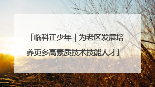 临科正少年｜为老区发展培养更多高素质技术技能人才