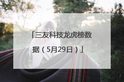 三友科技龙虎榜数据（5月29日）
