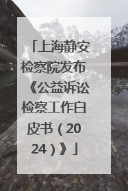 上海静安检察院发布《公益诉讼检察工作白皮书（2024）》