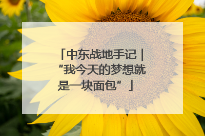 中东战地手记｜“我今天的梦想就是一块面包”
