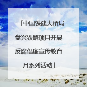 中国铁建大桥局盘兴铁路项目开展反腐倡廉宣传教育月系列活动