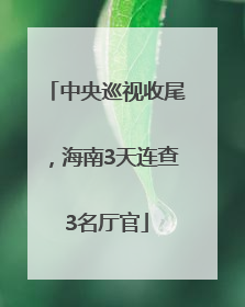 中央巡视收尾，海南3天连查3名厅官