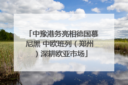 中豫港务亮相德国慕尼黑 中欧班列（郑州）深耕欧亚市场