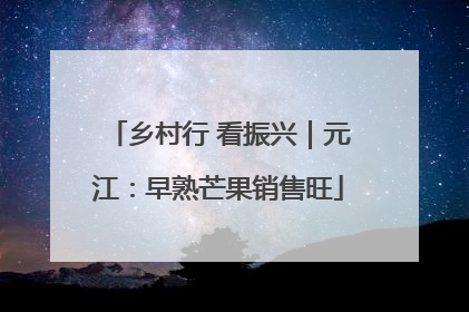 乡村行 看振兴｜元江：早熟芒果销售旺