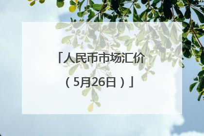 人民币市场汇价（5月26日）