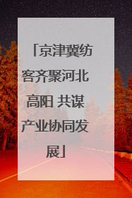 京津冀纺客齐聚河北高阳 共谋产业协同发展