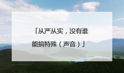 从严从实，没有谁能搞特殊（声音）