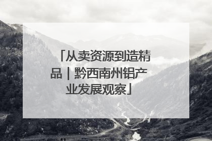 从卖资源到造精品｜黔西南州铝产业发展观察
