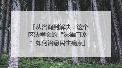 从咨询到解决：这个区法学会的“法律门诊”如何治愈民生痛点