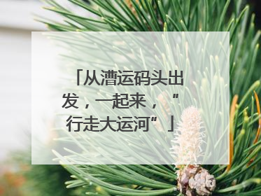 从漕运码头出发，一起来，“行走大运河”