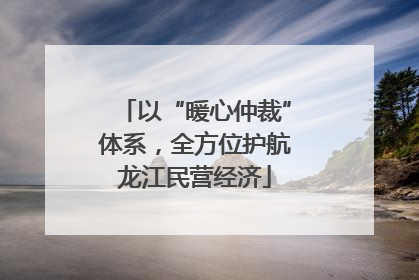 以“暖心仲裁”体系，全方位护航龙江民营经济