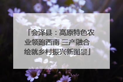 会泽县：高原特色农业领跑西南 三产融合绘就乡村振兴新图景