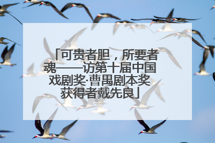 可贵者胆，所要者魂——访第十届中国戏剧奖·曹禺剧本奖获得者戴先良