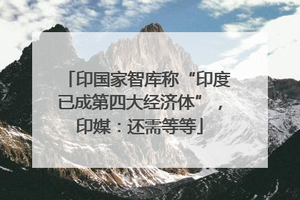 印国家智库称“印度已成第四大经济体”，印媒：还需等等