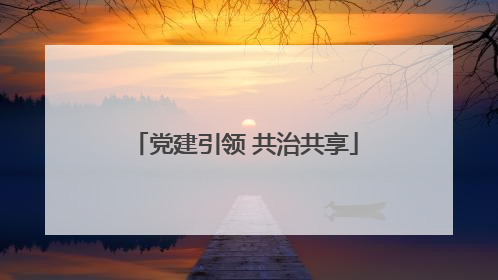 党建引领 共治共享