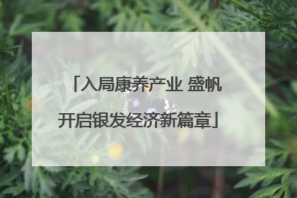 入局康养产业 盛帆开启银发经济新篇章