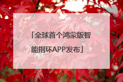全球首个鸿蒙版智能指环APP发布