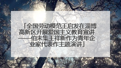 全国劳动模范王启发在淄博高新区开展爱国主义教育宣讲——伯未集王祥新作为青年企业家代表作主题演讲