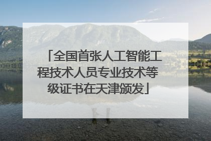 全国首张人工智能工程技术人员专业技术等级证书在天津颁发